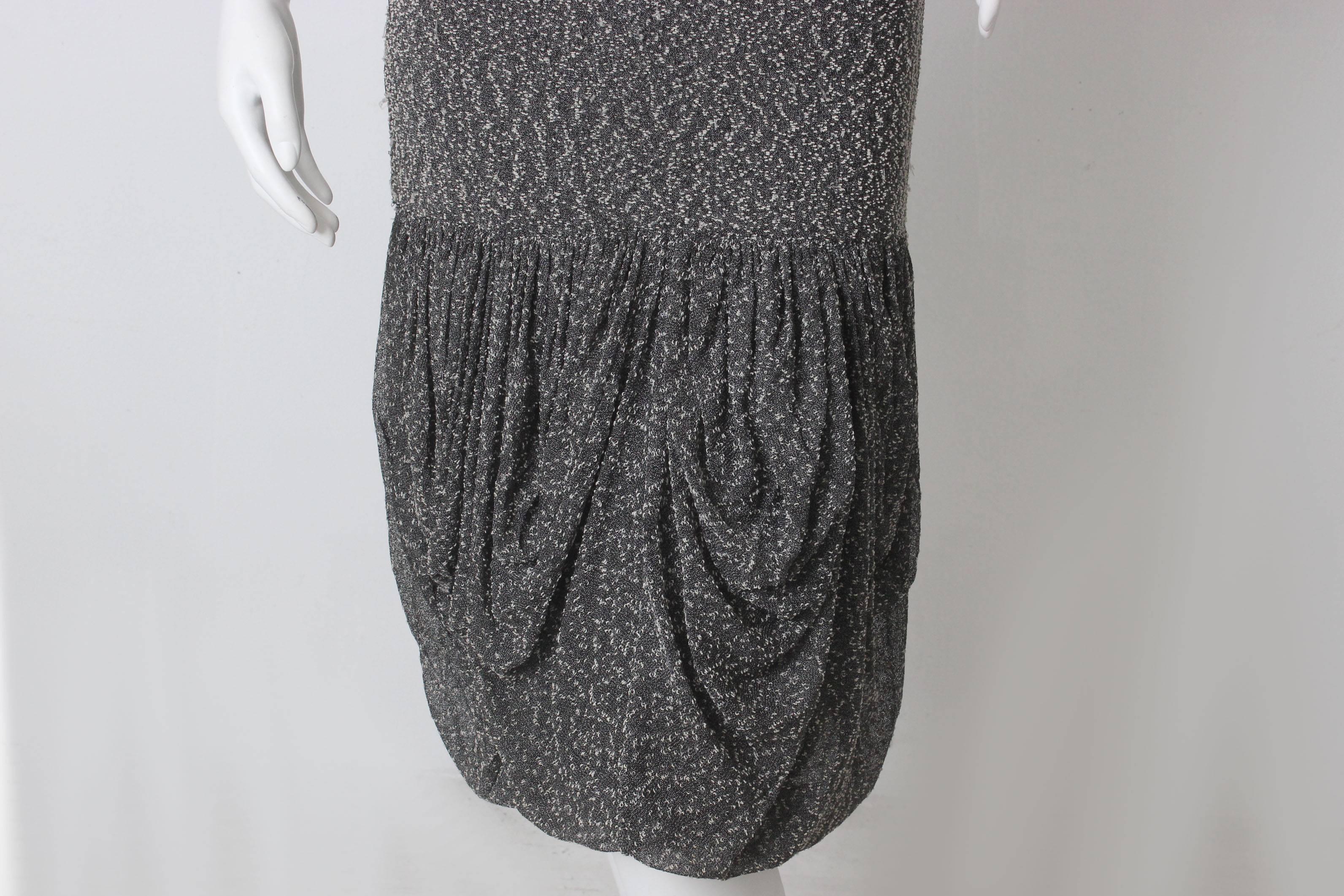 1980s Missoni Boucle Bodycon Dress with Draped Bottom For Sale 2