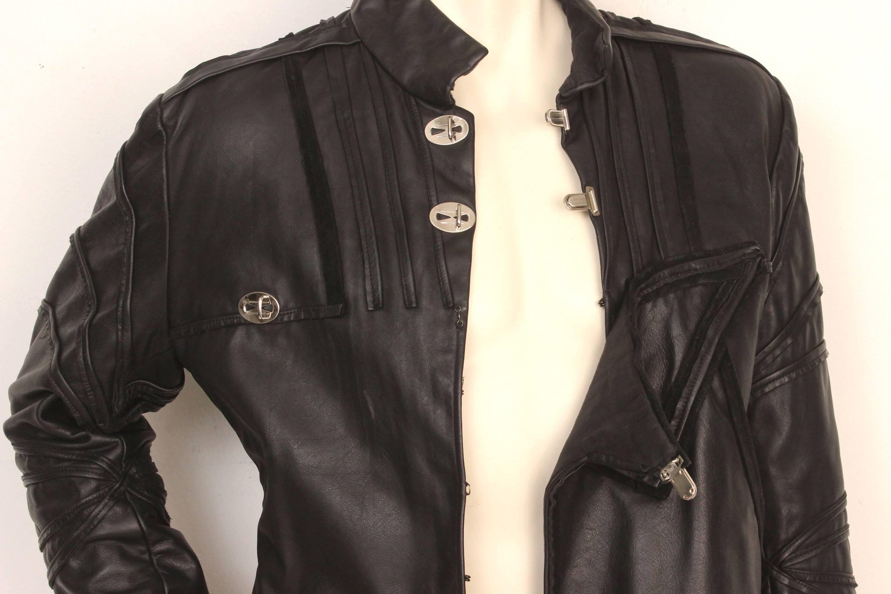 Vintage Black Leather Doublet from the Royal Shakespeare Theater In Good Condition For Sale In New York, NY