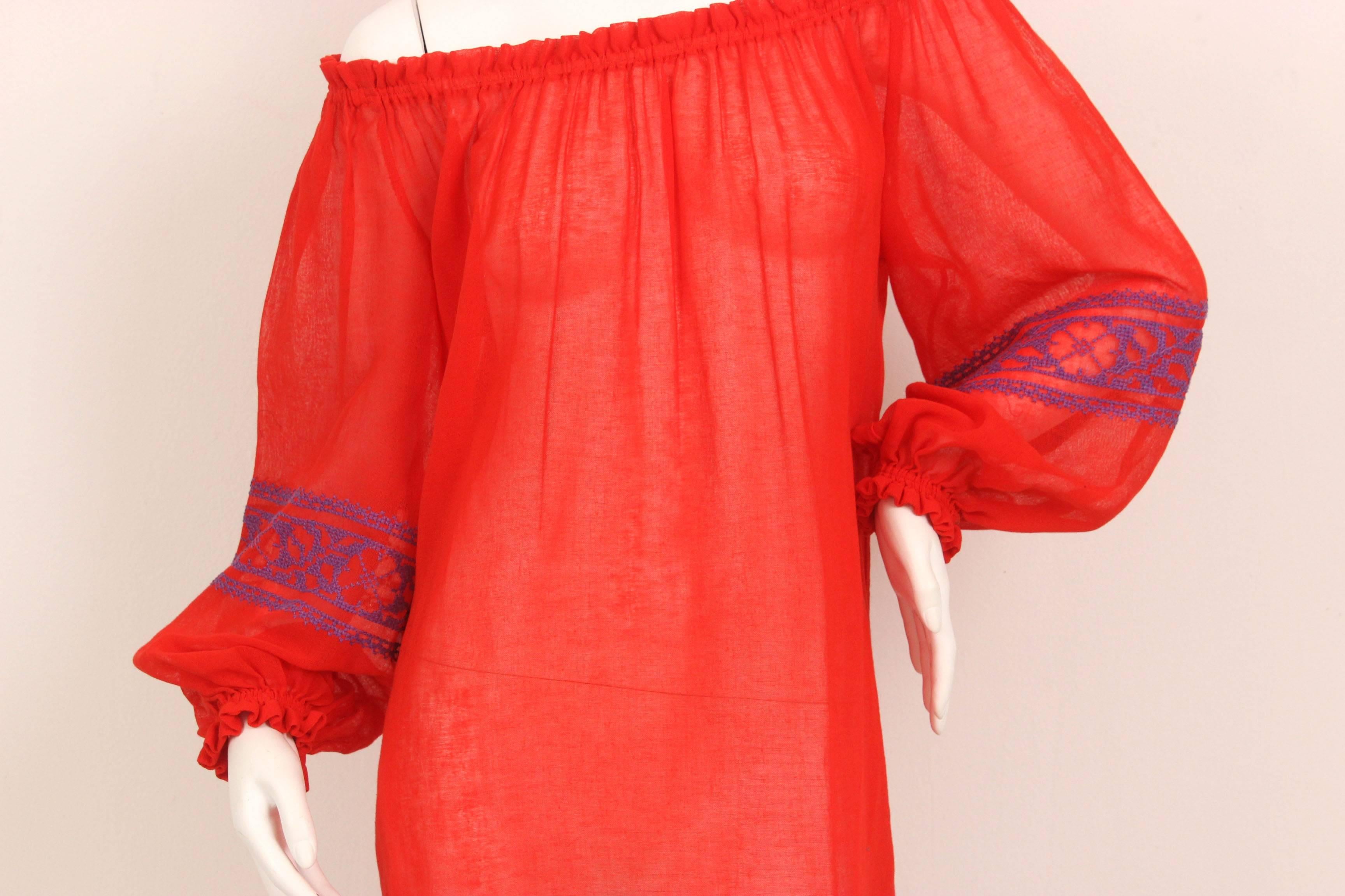 1970s Yves Saint Laurent Peasant Top In Excellent Condition In New York, NY