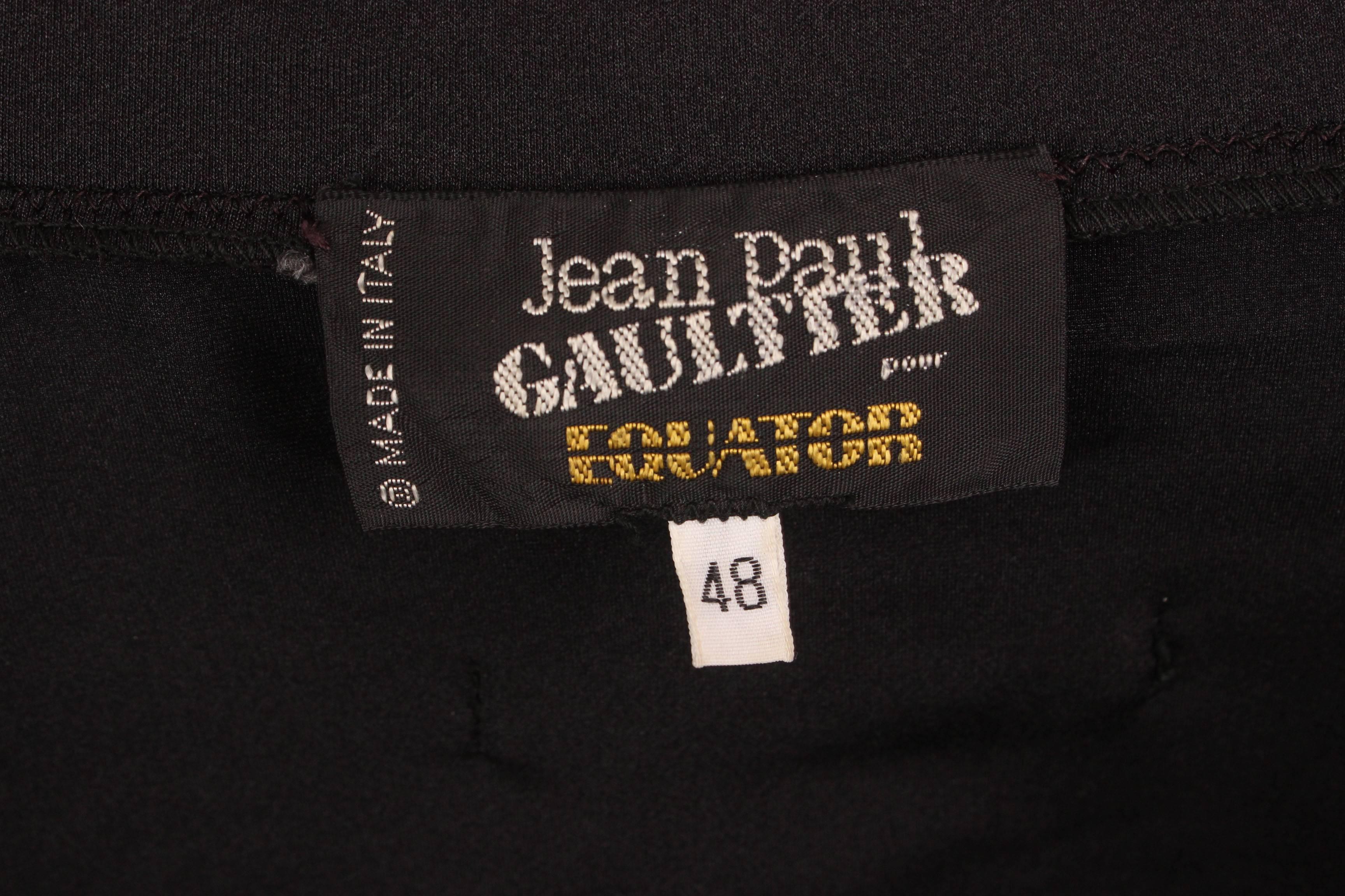 Jean Paul Gaultier Black Zip-front Mock Neck Mirrored Top, 1980s  For Sale 4