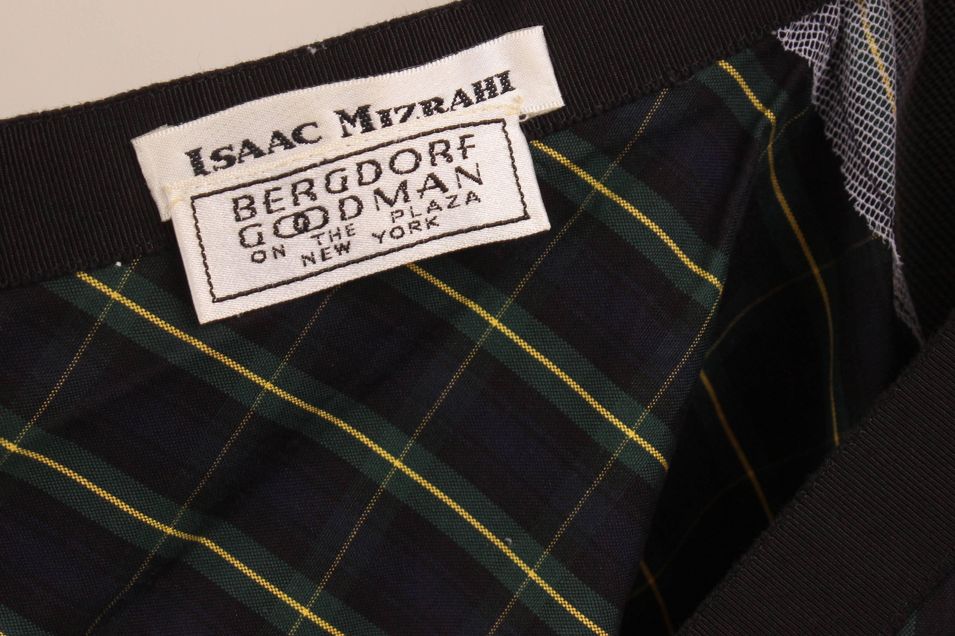 Isaac Mizrahi Vintage Cropped Plaid Exaggerated Blouson Sleeve Top 3