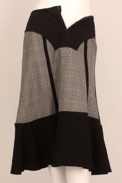 Comme des Garcons Wool Herringbone Skirt with Quilted Waist