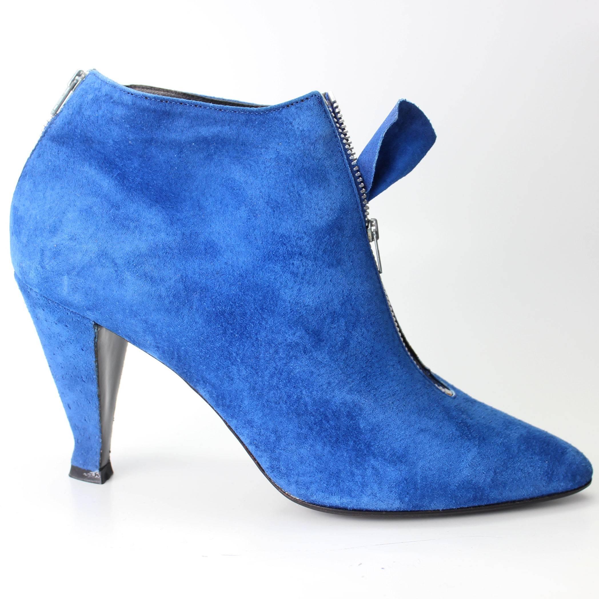 cobalt blue ankle boots