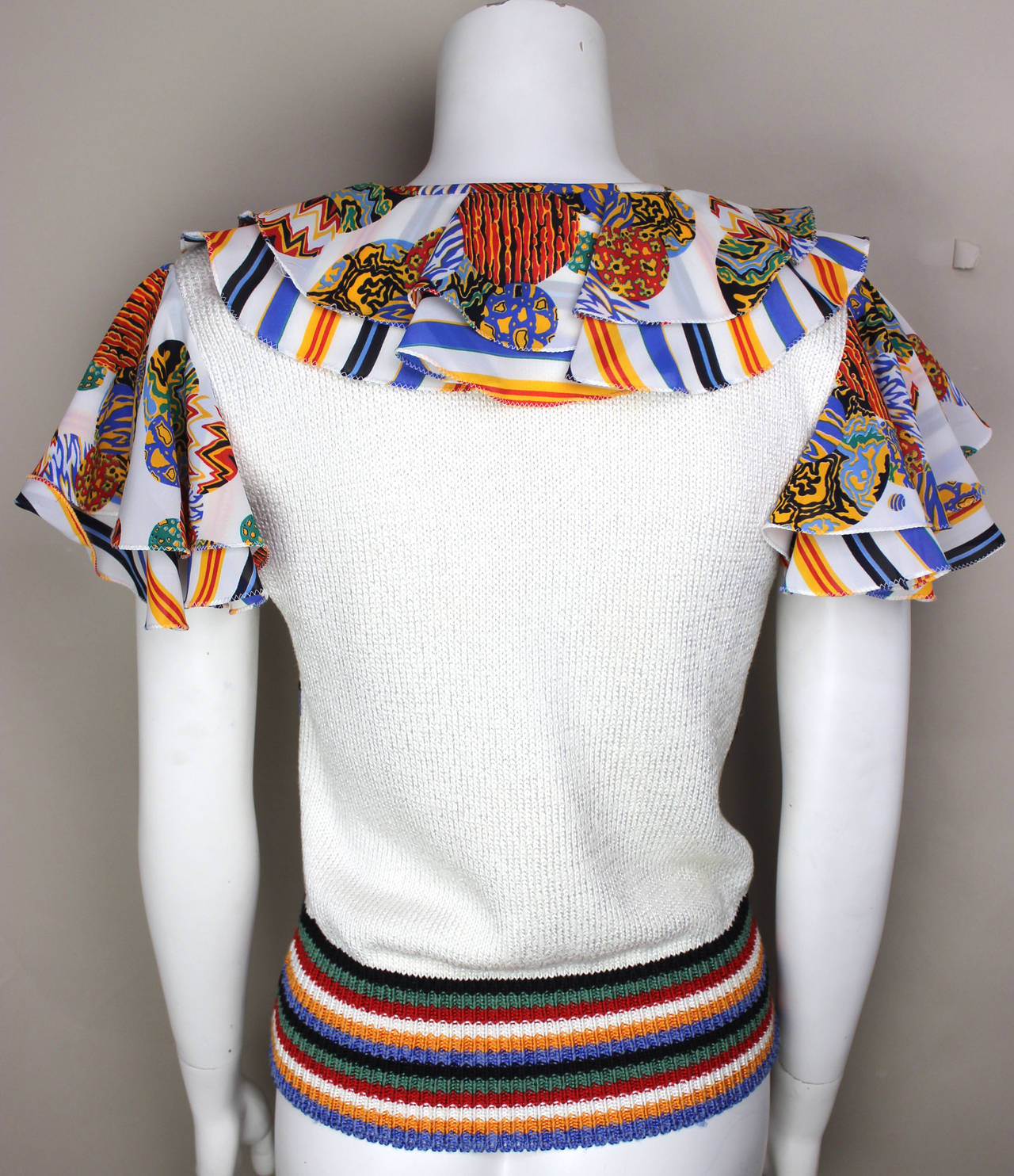 1980s Diane Freis Abstract Knit Top 1