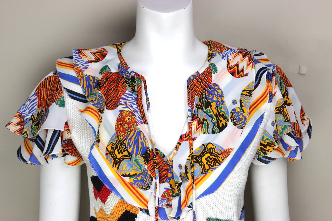 1980s Diane Freis Abstract Knit Top In Excellent Condition In New York, NY