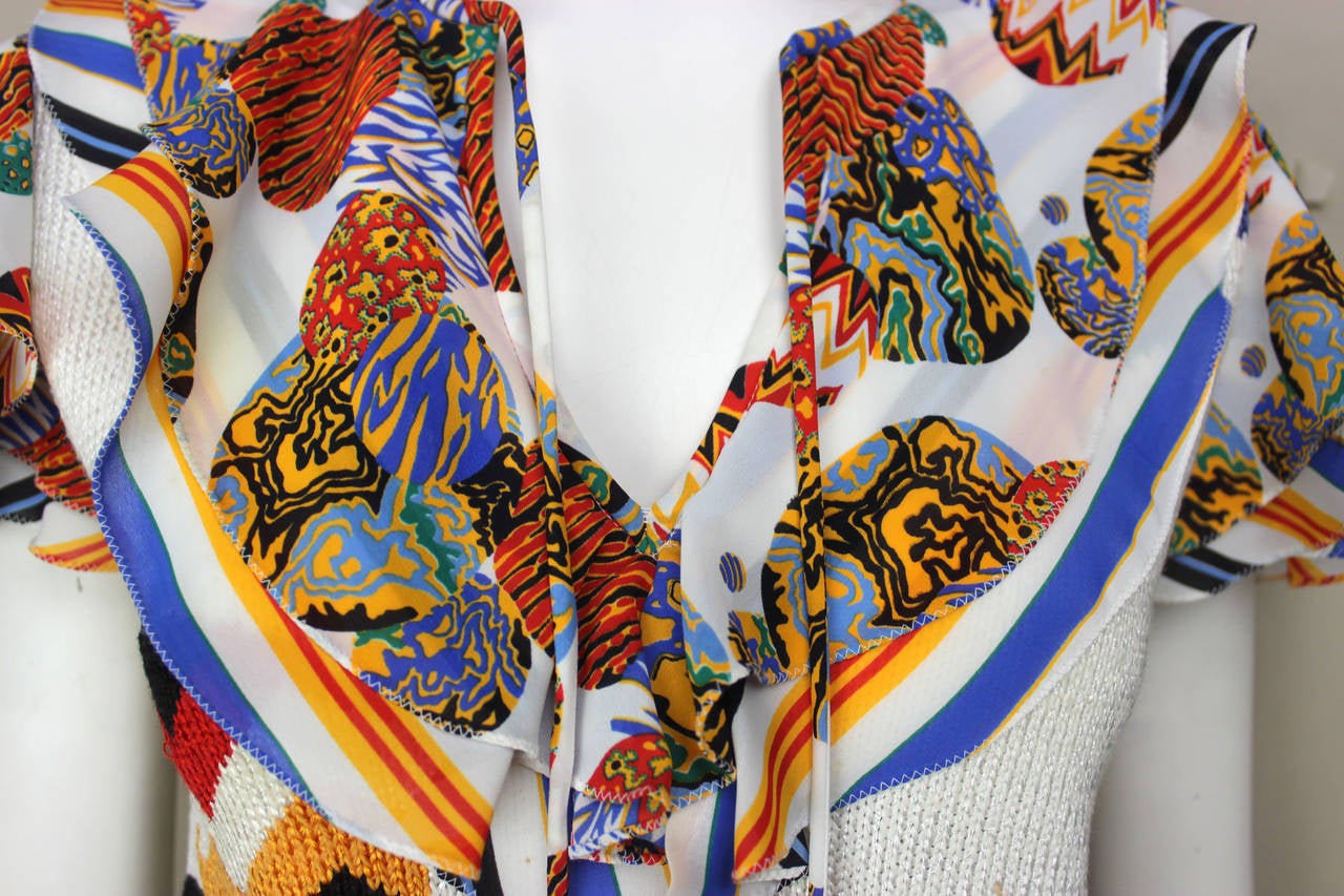 1980s Diane Freis Abstract Knit Top 3