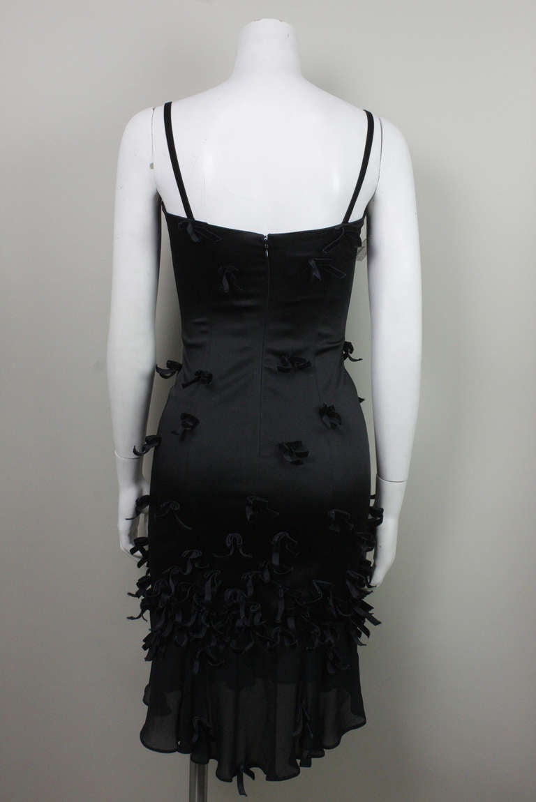 1990s Moschino Bow Adorned Cocktail Dress In Excellent Condition In New York, NY