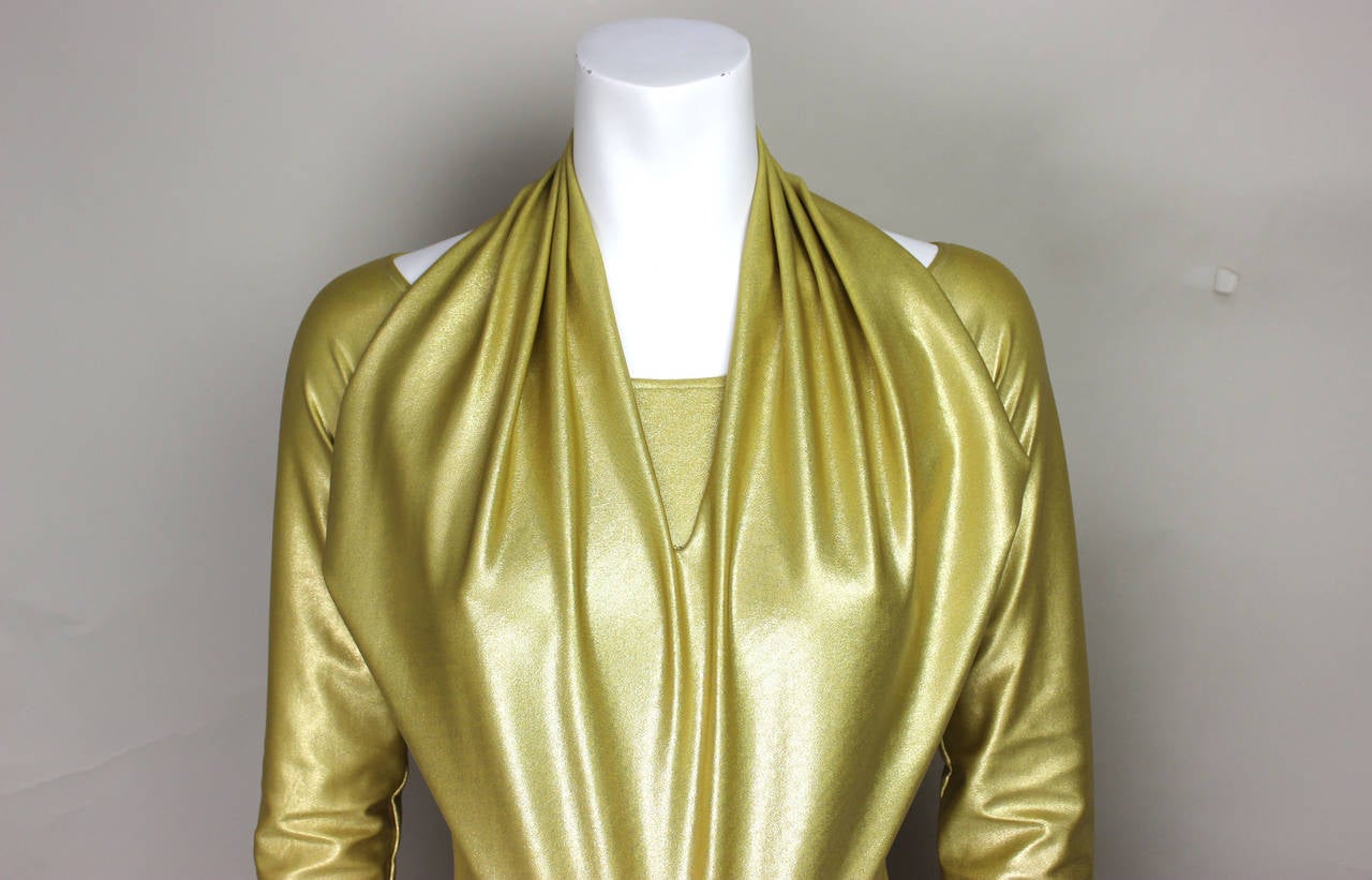 Donna Karan Draped Gold Bodysuit 1