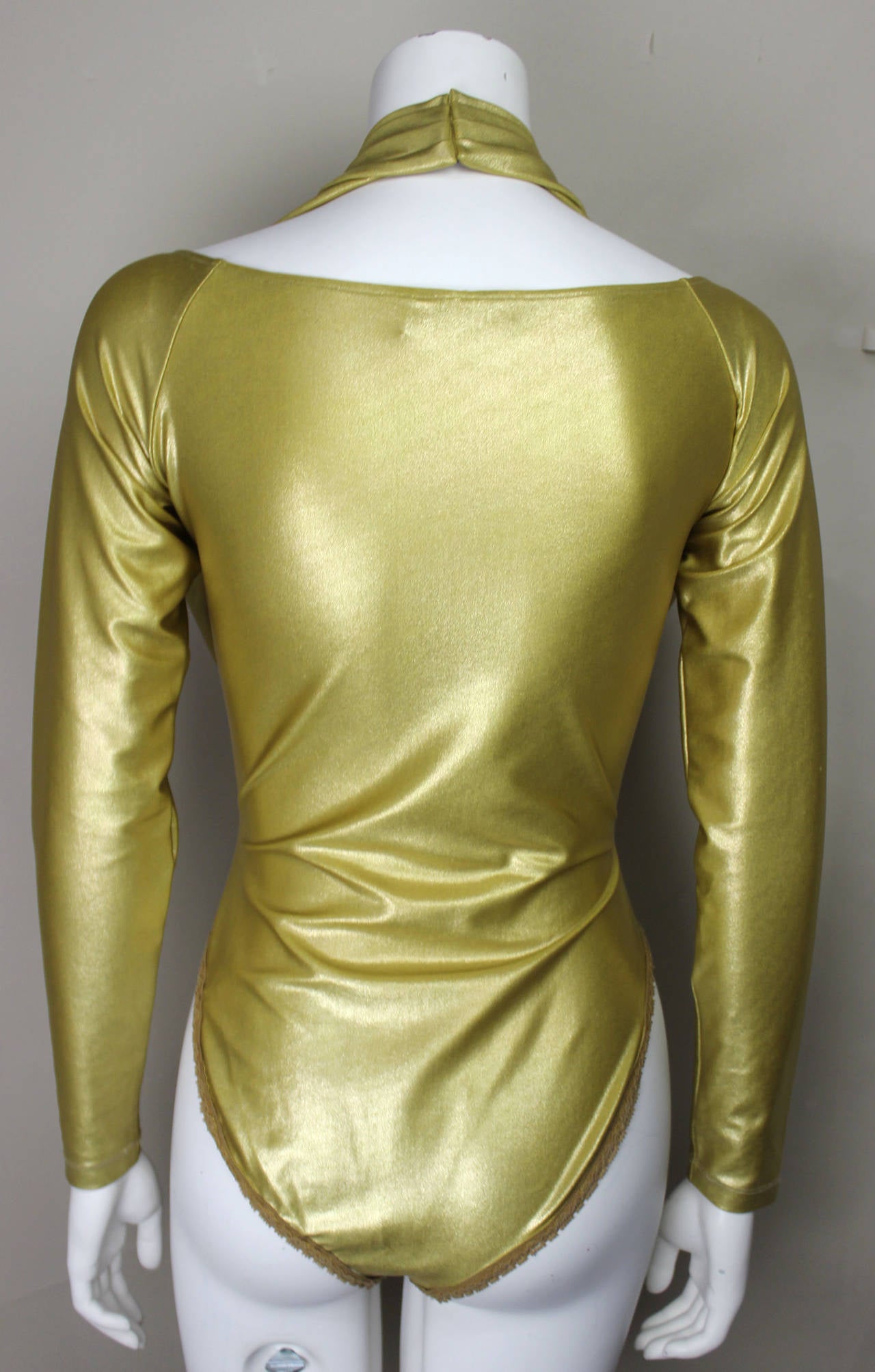Donna Karan Draped Gold Bodysuit 2