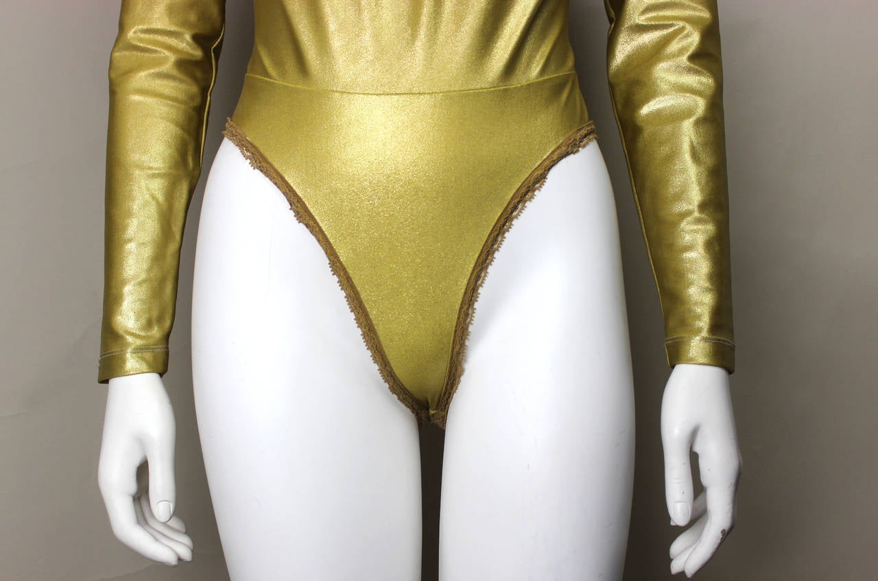 Donna Karan Draped Gold Bodysuit In Excellent Condition In New York, NY