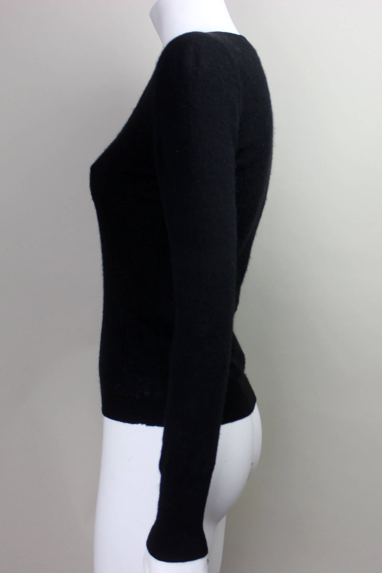 1970s Boutique St. Tropez Cashmere Sweater with Lip Motif at 1stDibs