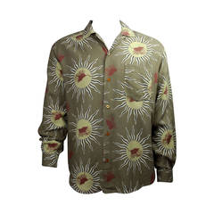 Vintage Men's Moschino Sunburst Pattern Shirt