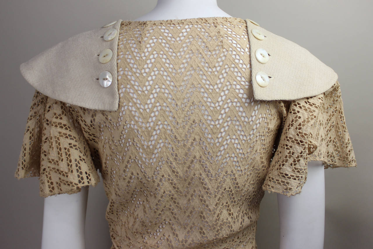 Women's 1920s Cotton Lace Day Dress