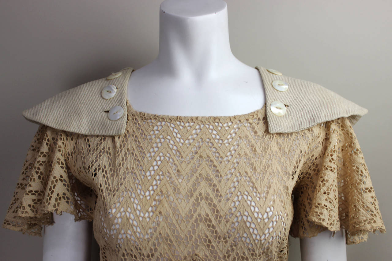 1920s Cotton Lace Day Dress 1