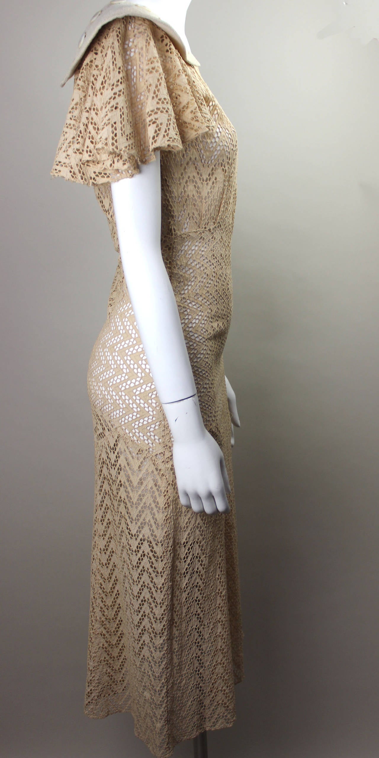 1920s Cotton Lace Day Dress 2