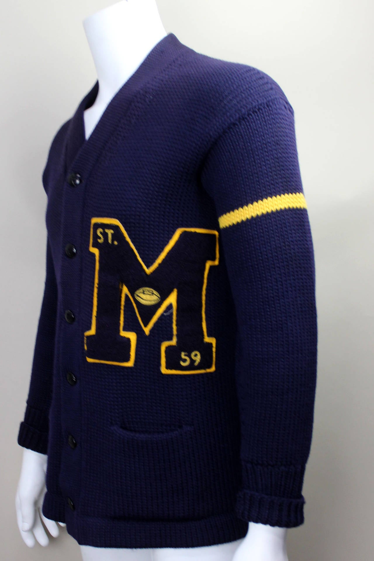 1959 Men's Wool Varsity Sweater In Excellent Condition In New York, NY