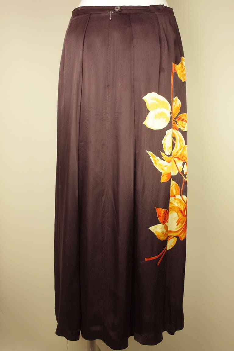 Black Dries Van Noten Drapey Floral Skirt