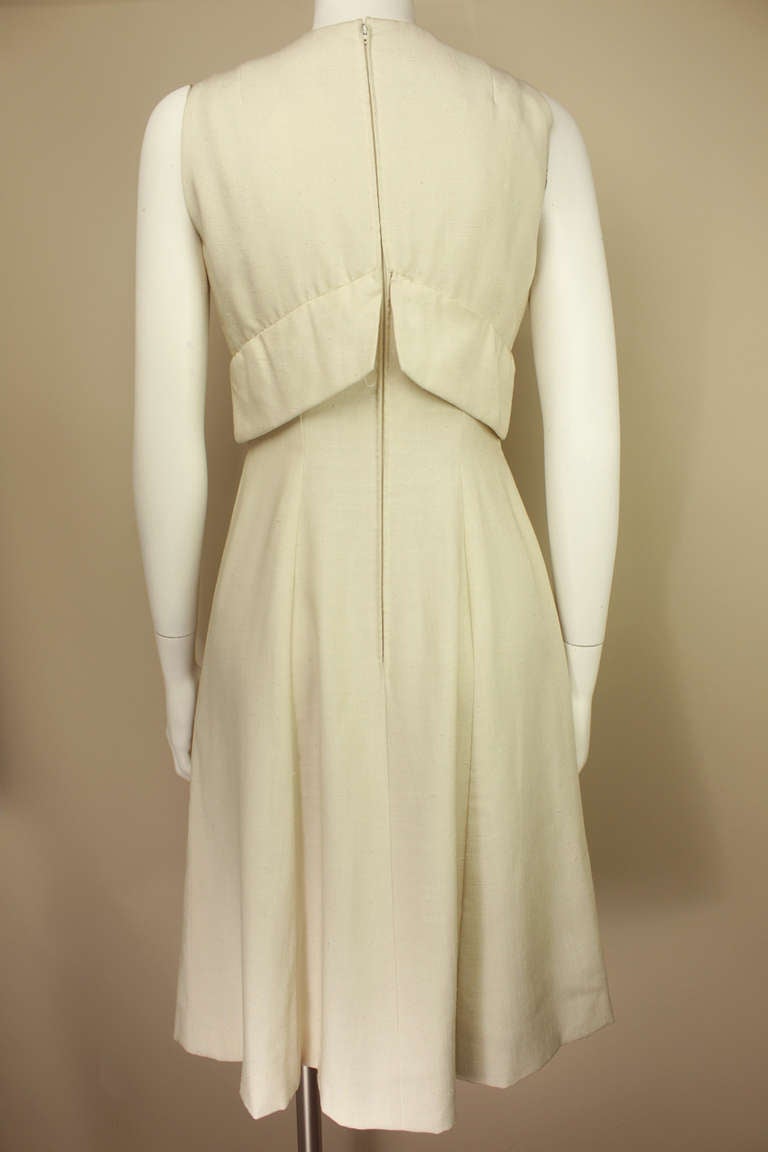 Beige Pauline Trigere early 1960s Classic Day Dress