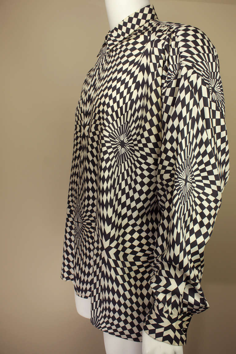 Istante 1980s Op Art Print Shirt