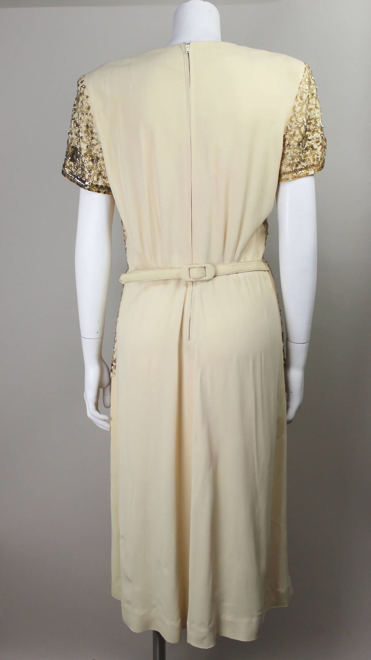 Women's Exquisite 1940s Sequined Cocktail Dress For Sale