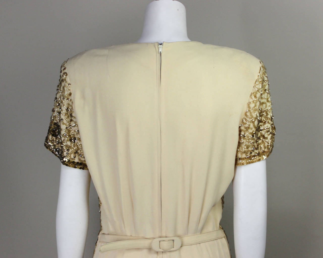 Exquisite 1940s Sequined Cocktail Dress For Sale 1