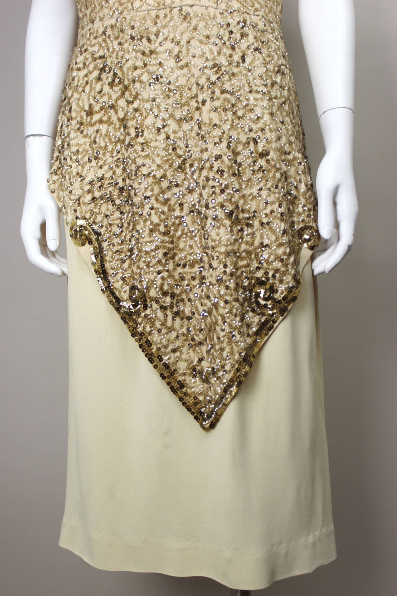 Exquisite 1940s Sequined Cocktail Dress In Excellent Condition For Sale In New York, NY