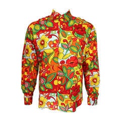 Vintage Moschino Super Pop Psychedelic Floral Shirt with Logo