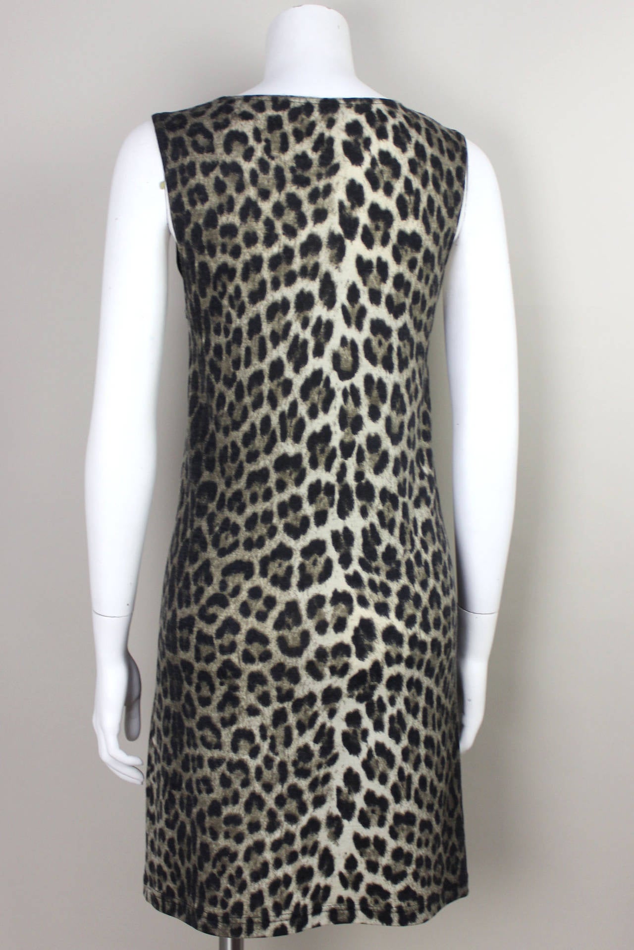 Black Ozbek Leopard Print Sheath Dress