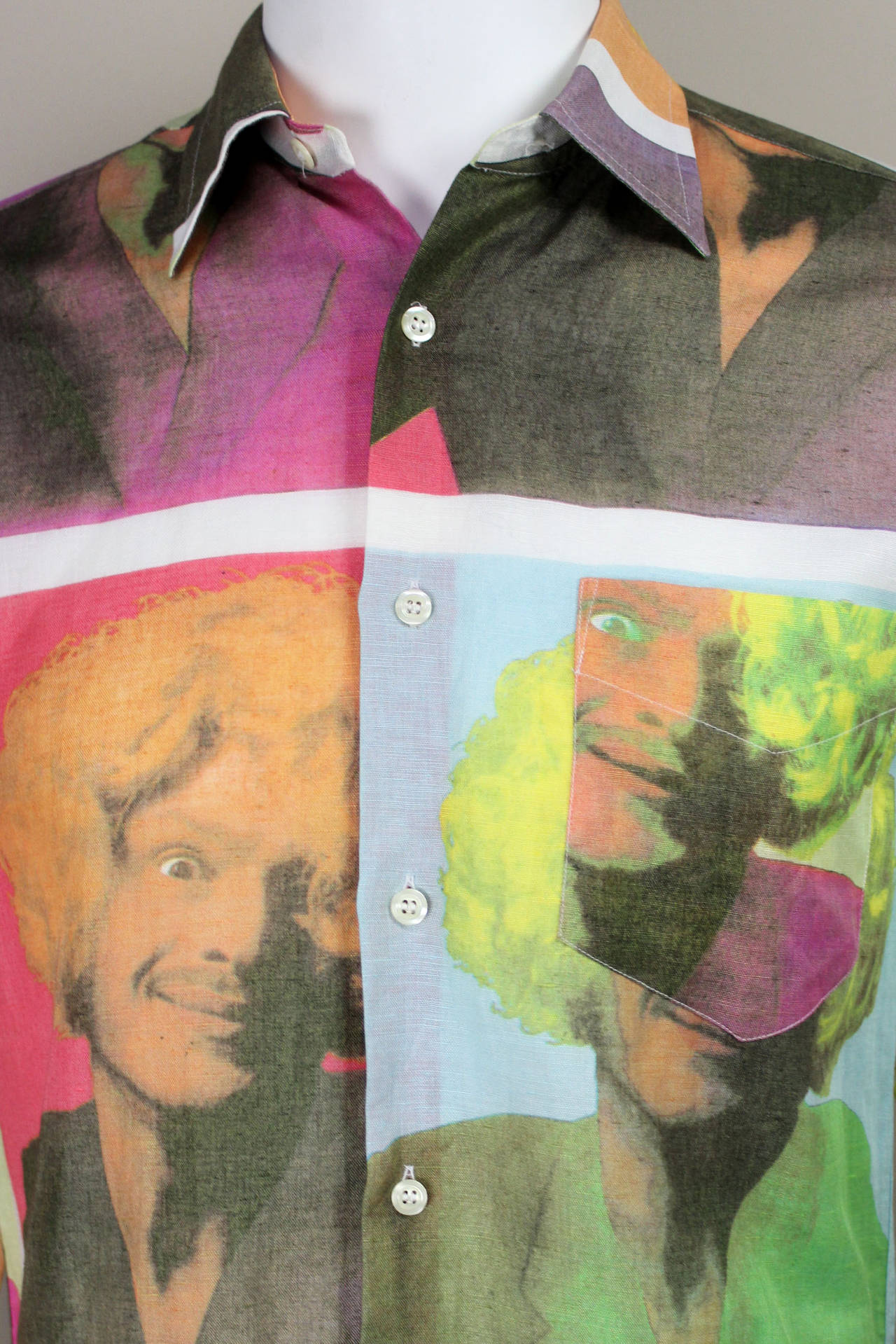 Iconic Franco Moschino Self Portrait Photo Print Shirt 1
