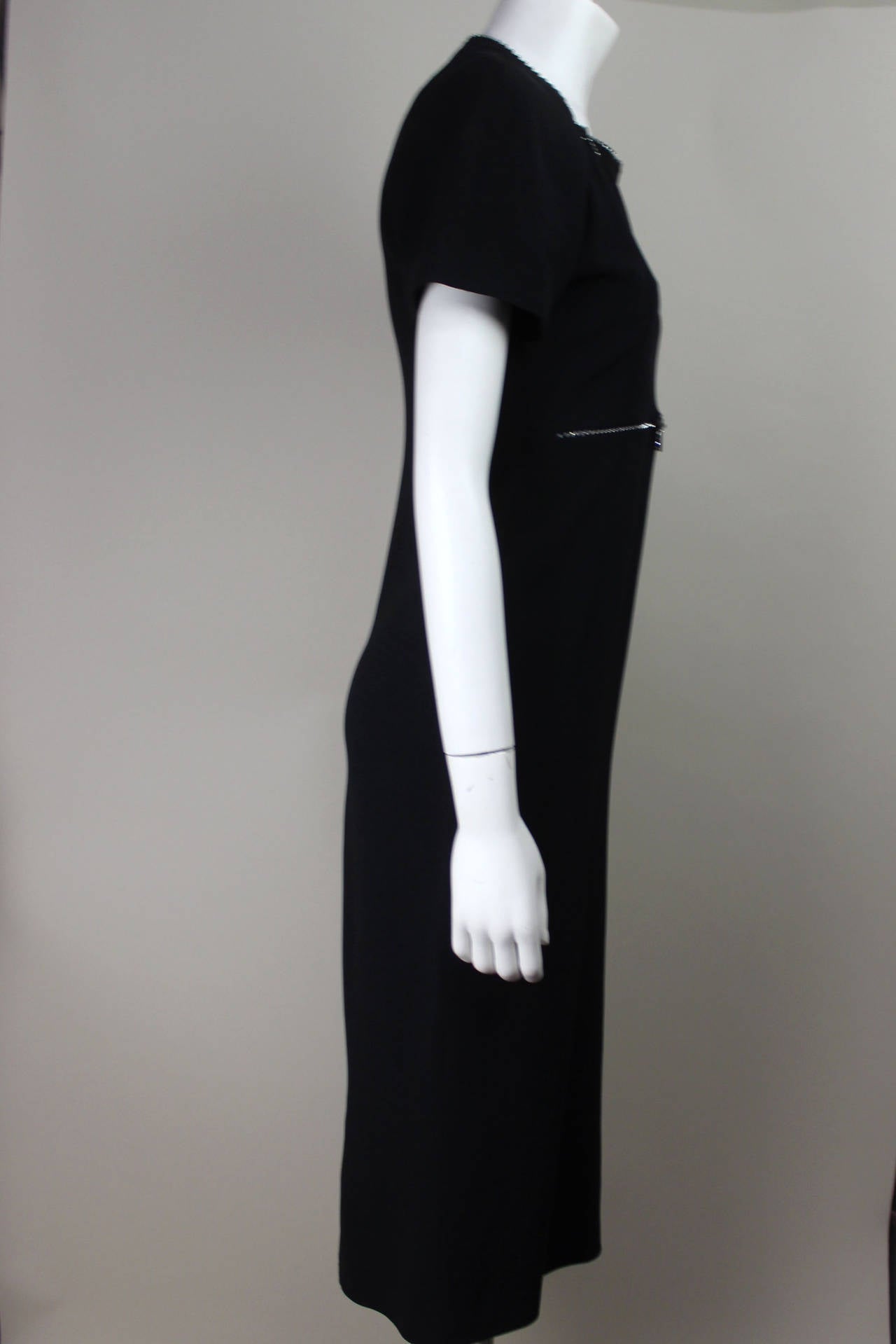 Krizia Rhinestone Zipper Dress In Excellent Condition For Sale In New York, NY