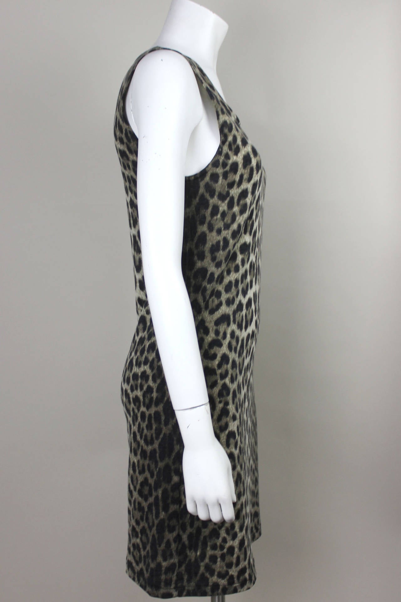 Ozbek Leopard Print Sheath Dress In Excellent Condition In New York, NY