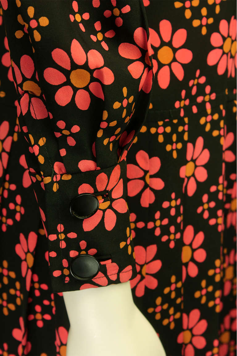 Emanuel Ungaro 1960's MOD Daisy Print Dress 1