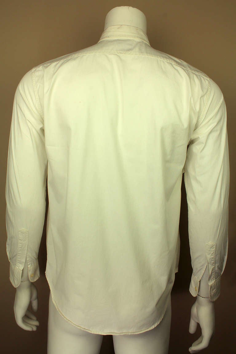 Moschino Men's Zipper Ruffled Front Shirt In Excellent Condition In New York, NY