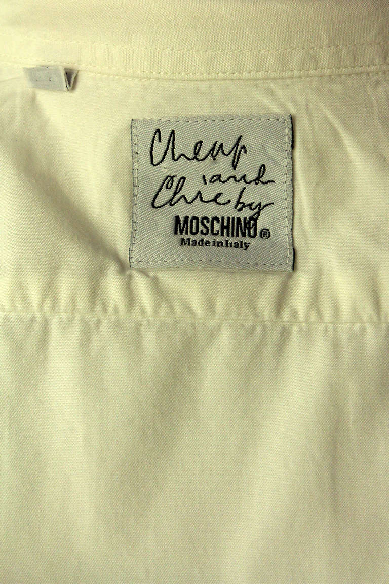 Moschino Men's Zipper Ruffled Front Shirt 2