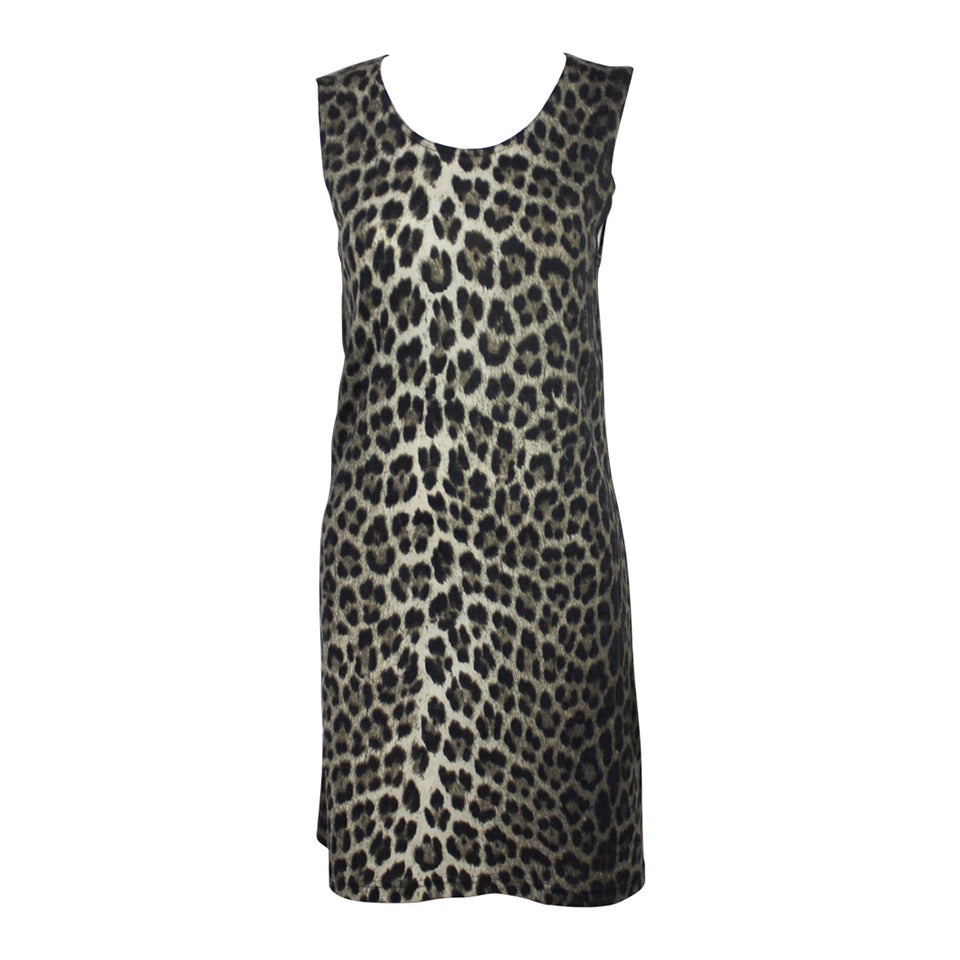 Ozbek Leopard Print Sheath Dress