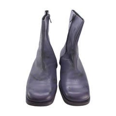 Mens Martin Margiela Purple and Black Painted Boots