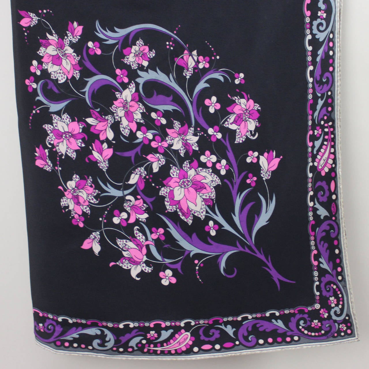 Women's Vintage Floral Pucci Silk Scarf For Sale