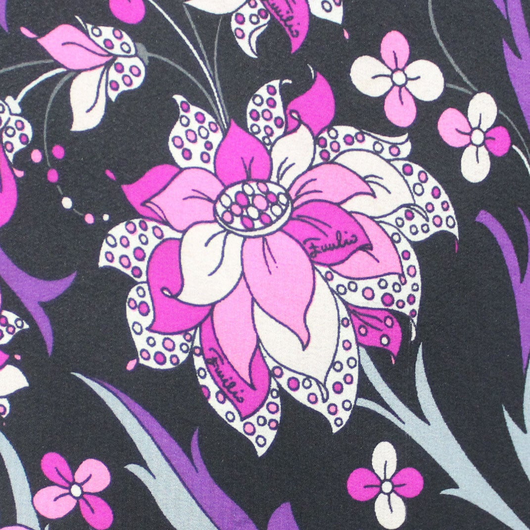 Vintage Floral Pucci Silk Scarf For Sale 1