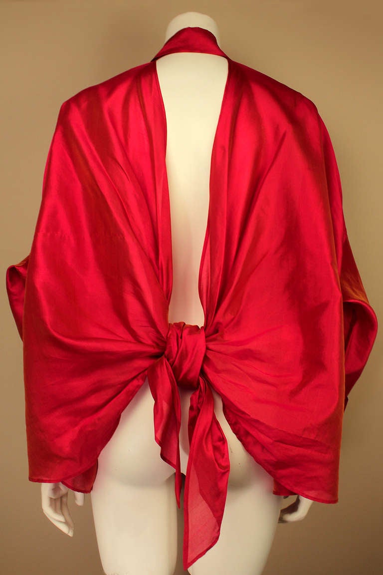 Romeo Gigli Sexy Bare Back Drape Silk Blouse In Excellent Condition In New York, NY
