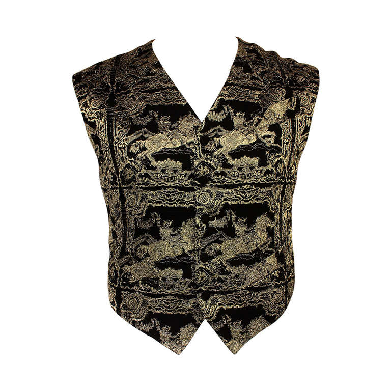 Jean Paul Gaultier Mens Embroidered Silk Lace Vest