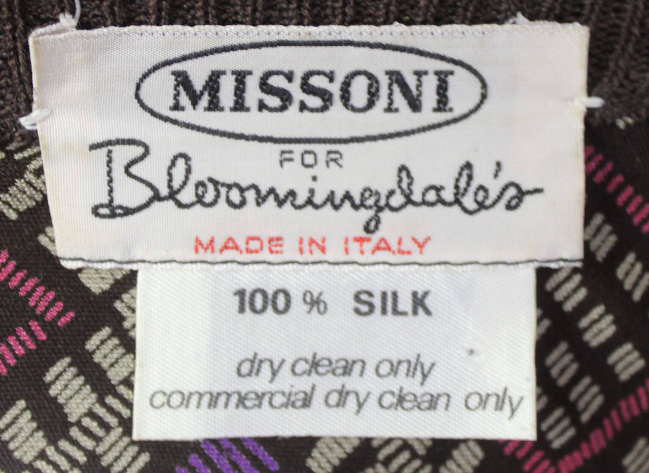 Missoni 1970s Slinky Silk Dress For Sale 2
