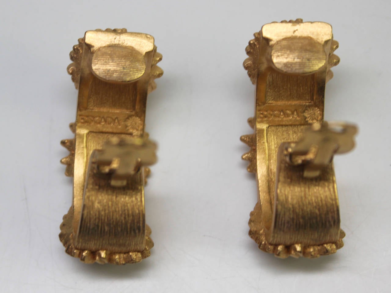 Women's Vintage Escada Gold Plated Daisy Earrings For Sale