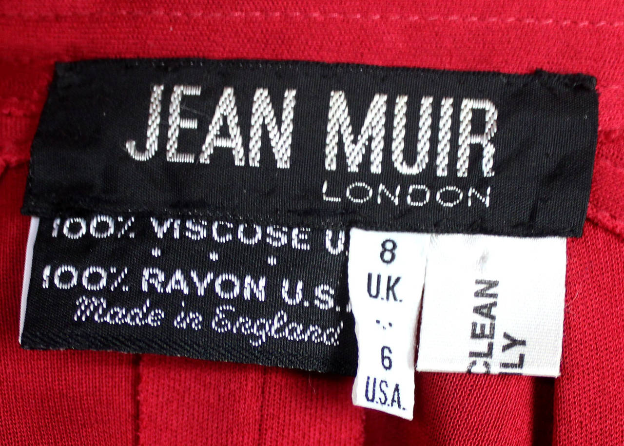 Jean Muir 1980s Drapey Dress with Pussy Cat Bow For Sale 2