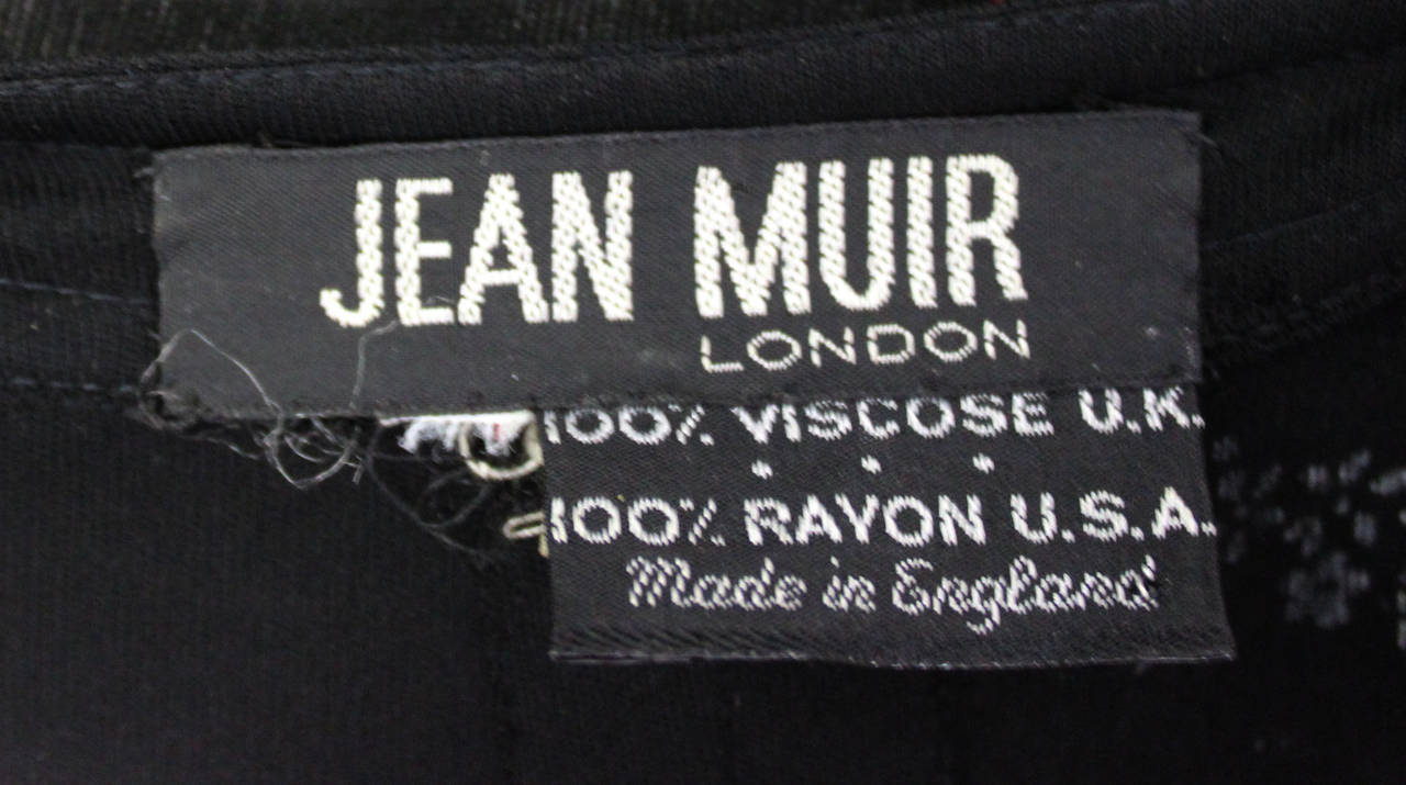 Jean Muir late 1970s Sheer Rayon Folkloric Inspired Dress For Sale 2