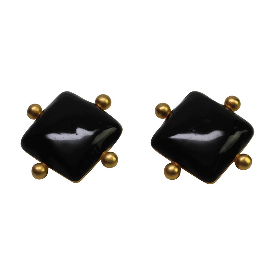 Vintage Givenchy Chic Diamond Shape Clip Earrings For Sale