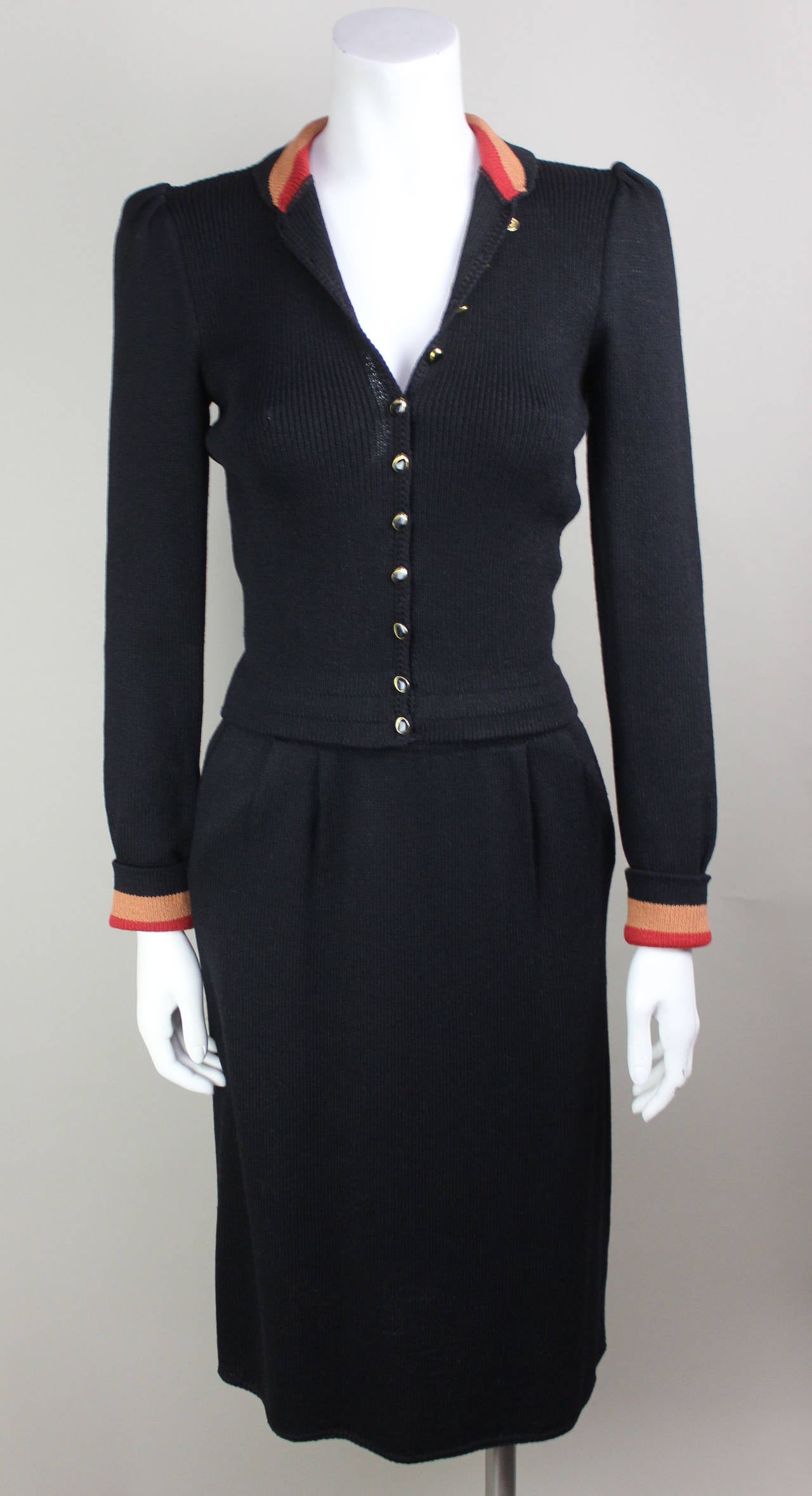 St. John Late 1960s Stylish Knit Suit at 1stDibs