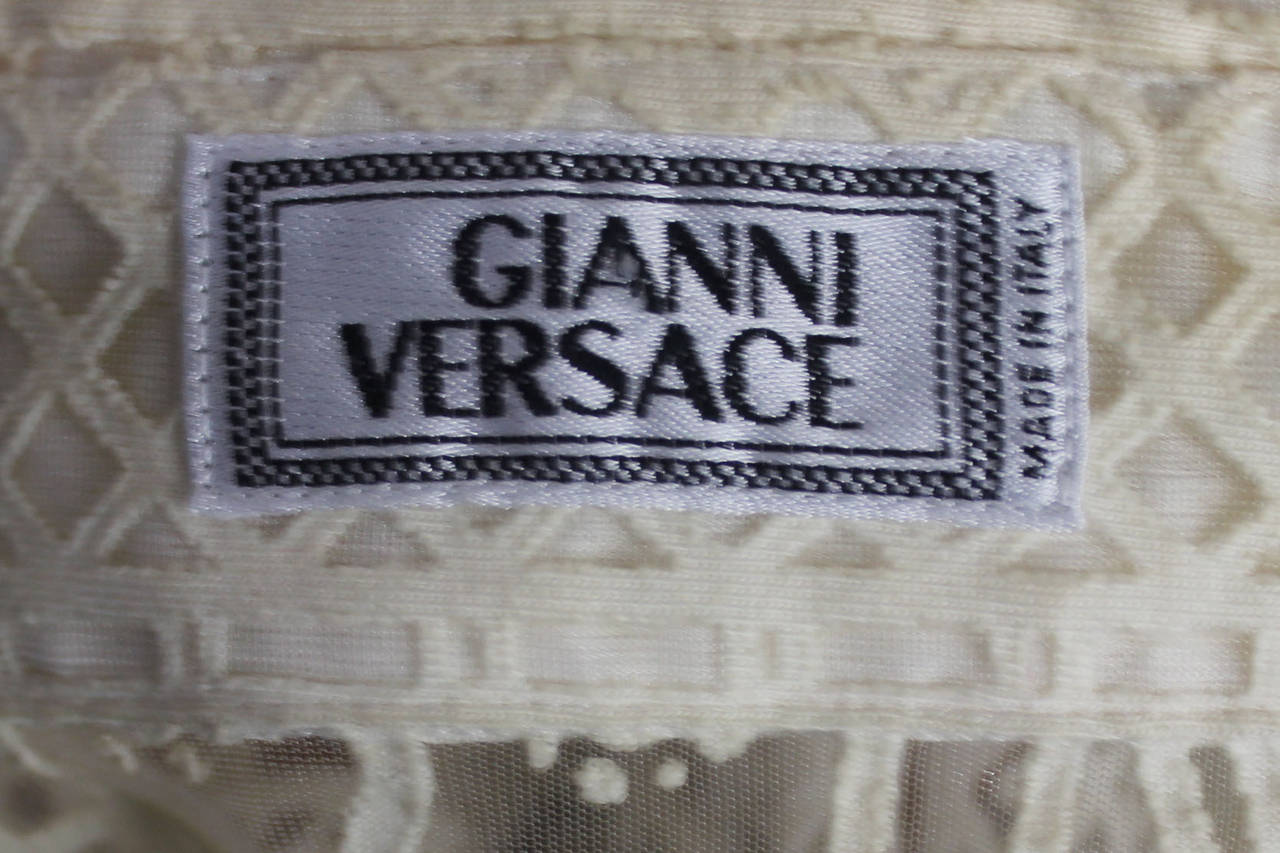Rare Gianni Versace Mens Sheer Flocked Shirt 4