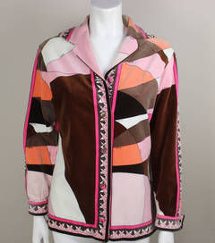 1960s Pucci Geometric Print Velvet Jacket