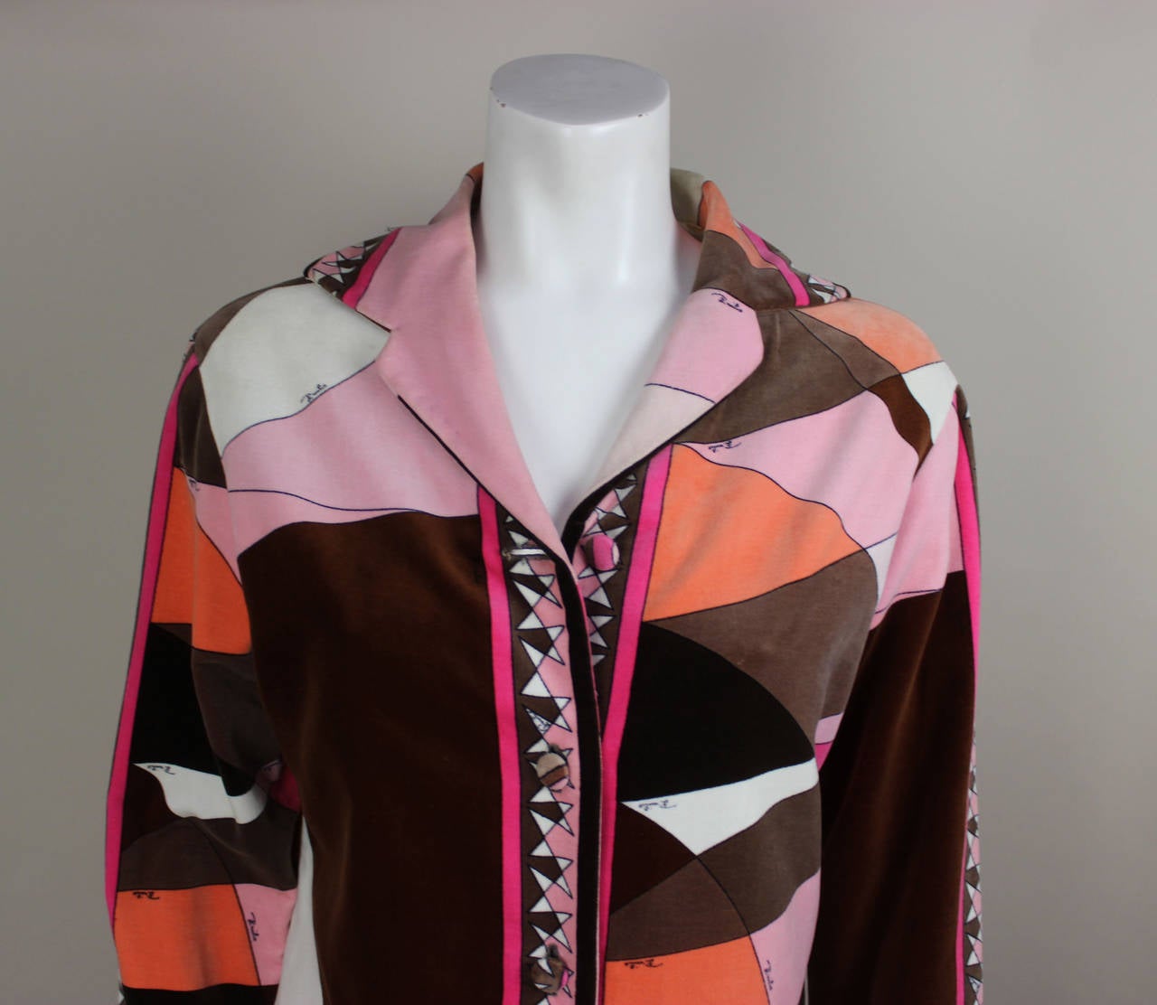 Women's 1960s Pucci Geometric Print Velvet Jacket For Sale