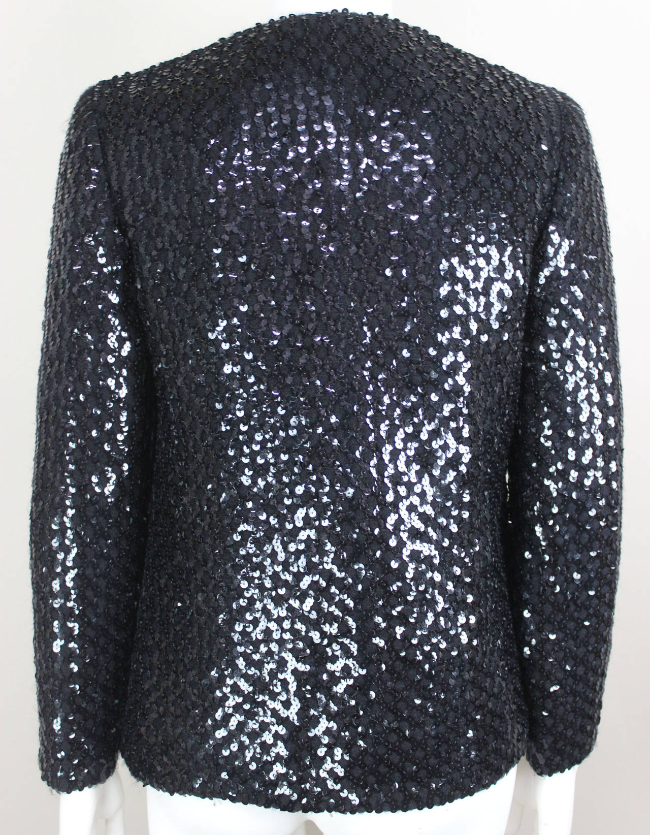 Carolina Herrara Black Sequin Jacket 1